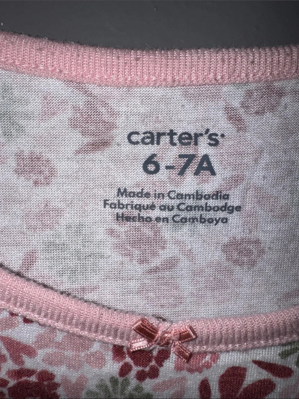 Carter's Pink Floral Ruffle-Shoulder Nightgown
